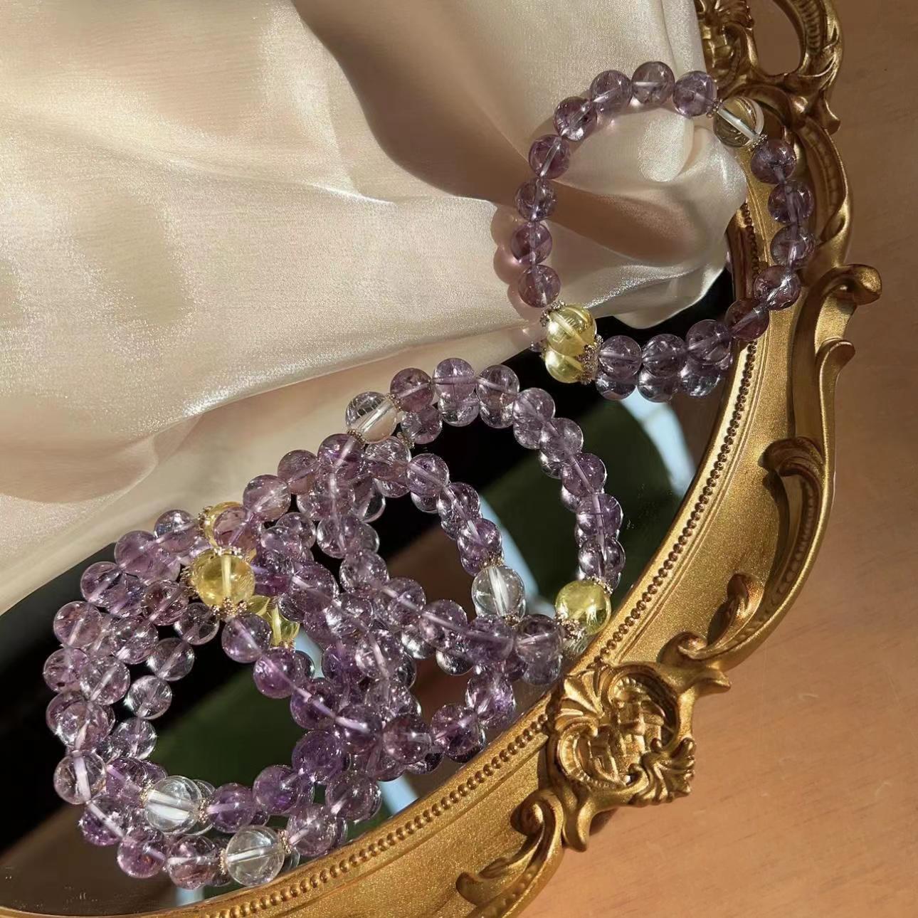Nine Purple Era Crystal High Frequency Rainbow Flash Brazil Wisdom Bracelets