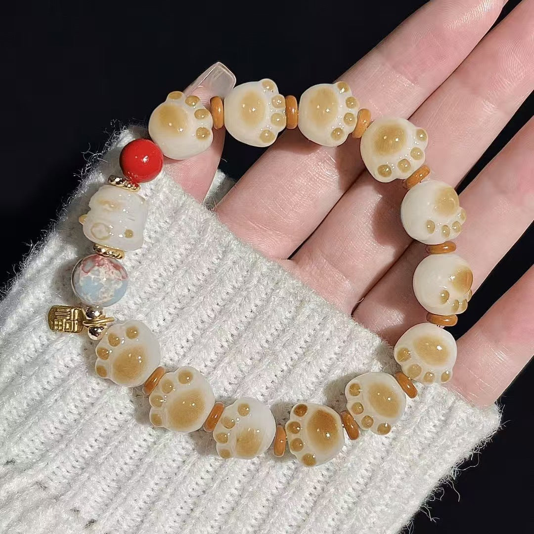 Caramel Cat's Paw Lucky Cat Cute Bracelet