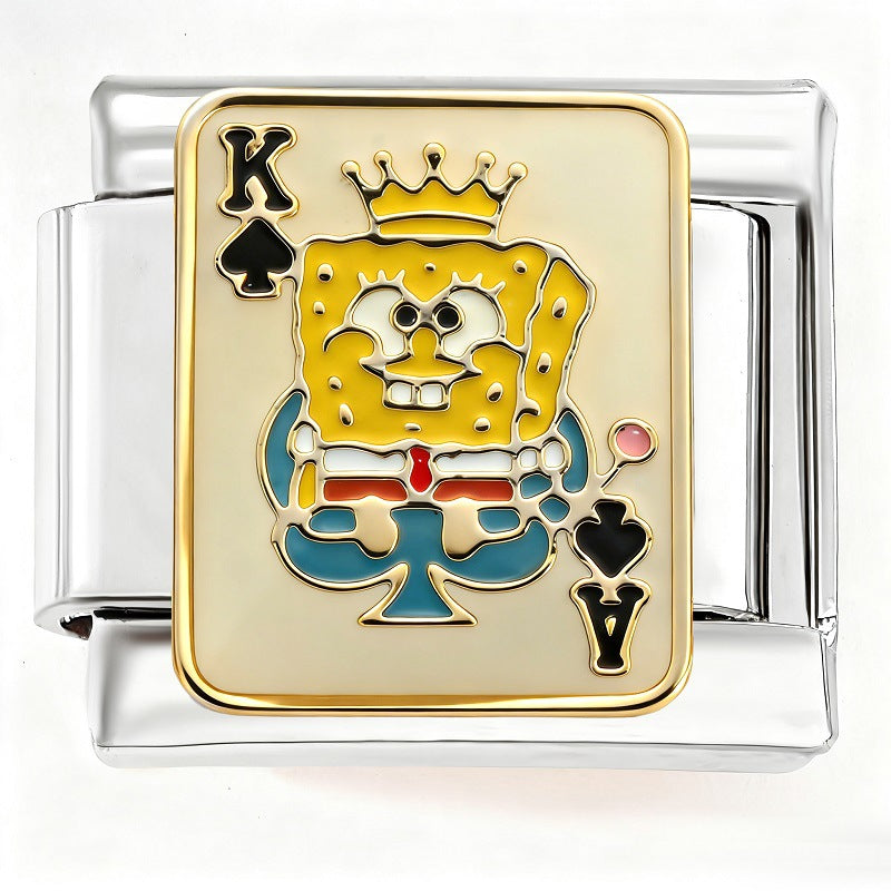Sponge Treasure Cartoon Love Smiley Module Stainless Steel Bracelet