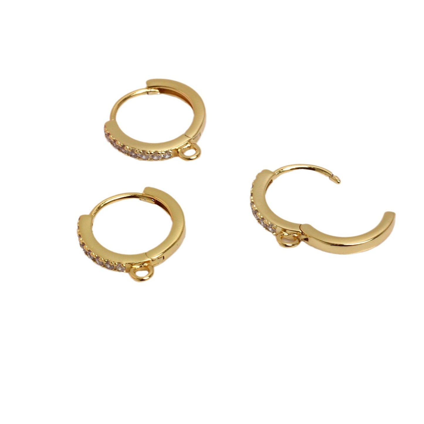 Gold-plated Color Retention Fine Ear With Lifting Lug Material Round Earrings
