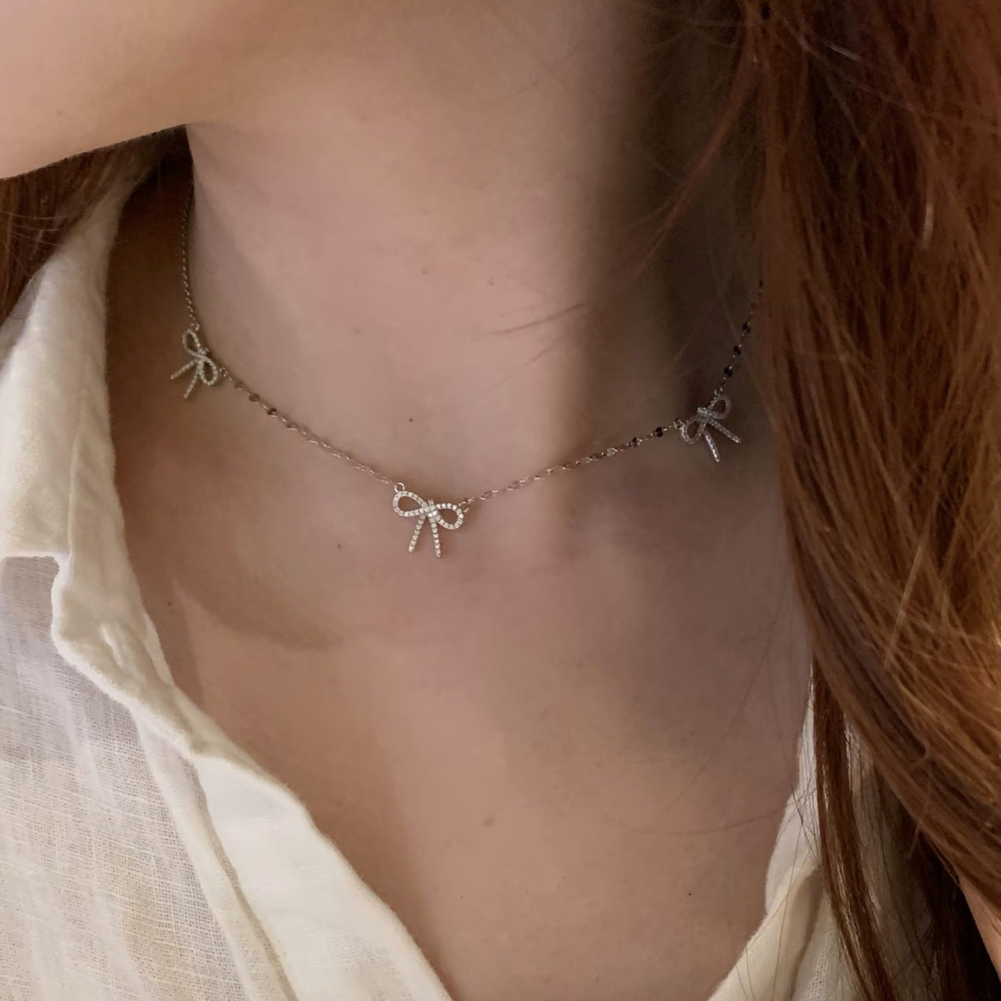 Ballet Bow Princess Court Series Female Clavicle Chain Light Necklaces