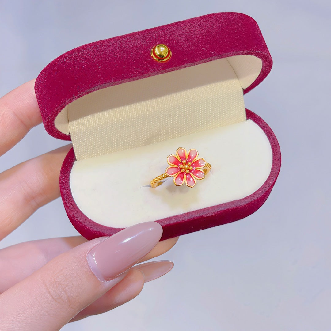 Women's Alluvial Gold Retro Affordable Luxury Design Brass Plated Fashion Ring