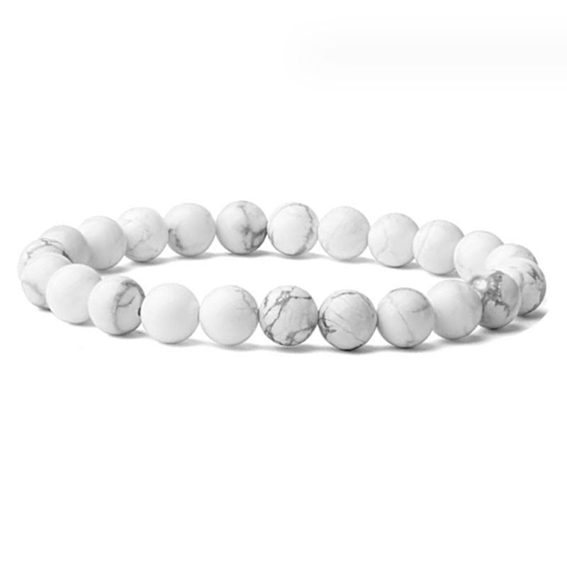 Natural Stone Elastic Tigereye White Turquoise Bracelet