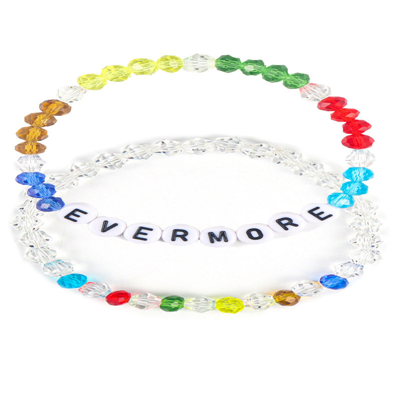 English Name Colorful Beads Rhombus Cut Bracelets