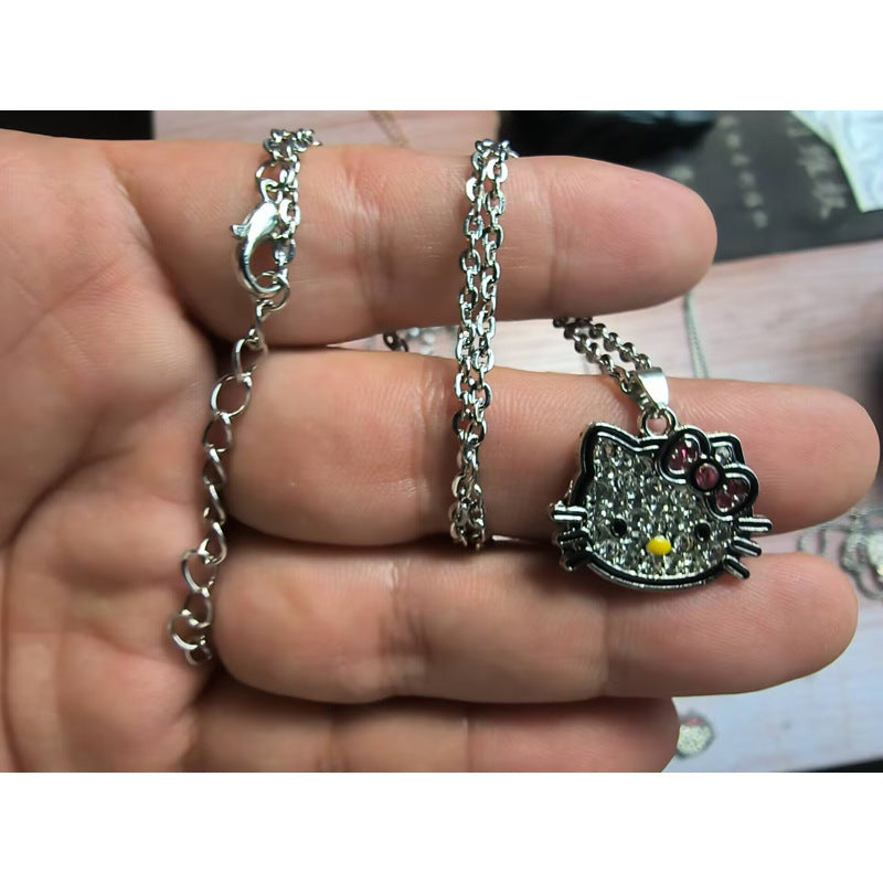 Women's Full Diamond Hello Kitty Millennium Hot Pendants