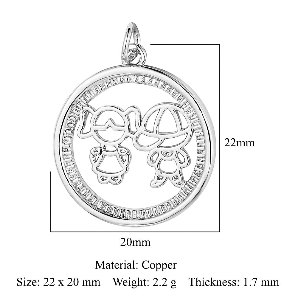 Boy Butterfly Love Copper Zircon Ornament Accessories Pendants