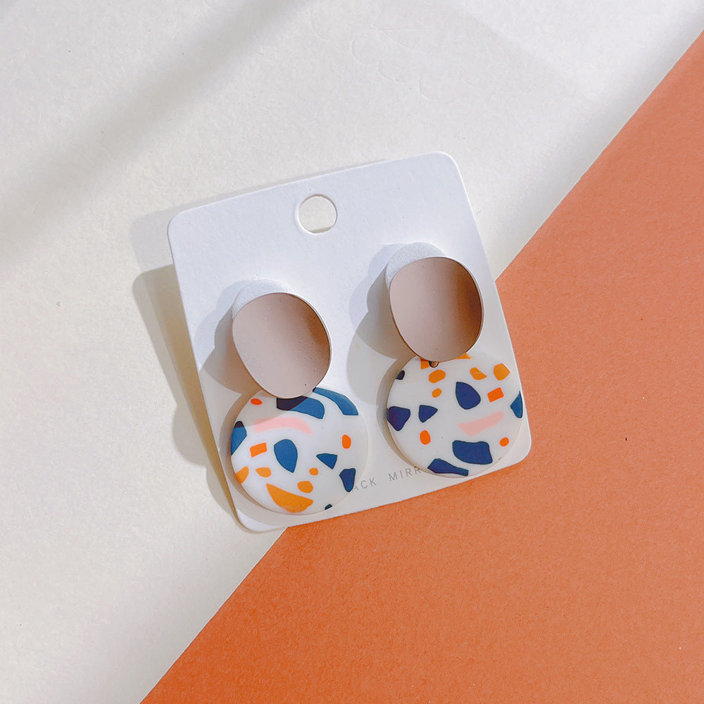 Women's Polymer Clay Small Cute Geometric Pattern Earrings