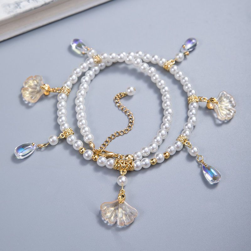 Ink Blue Pearl Antique Traditional Han Necklace