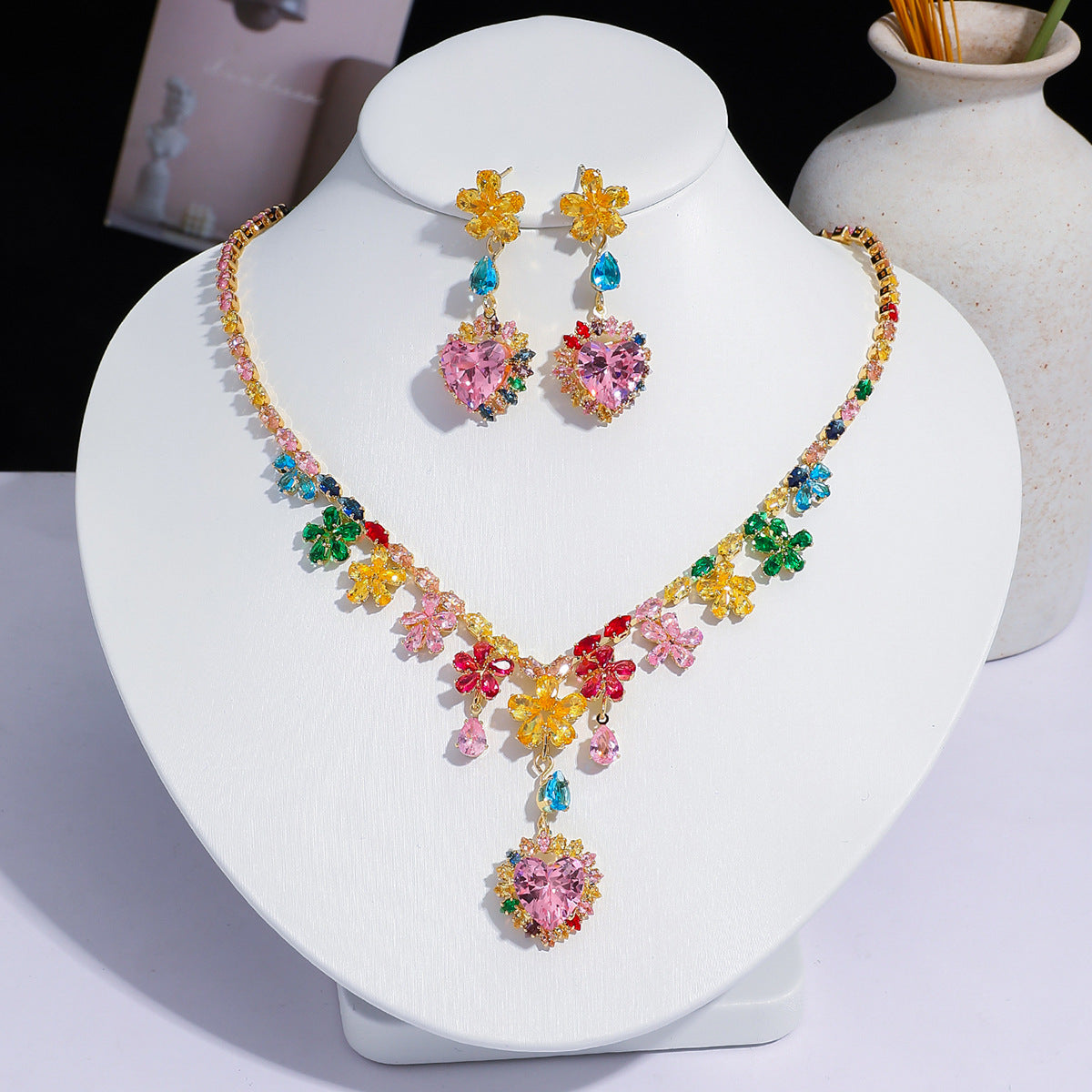 Fashion Trend Zircon Green Butterfly Tassel Necklace