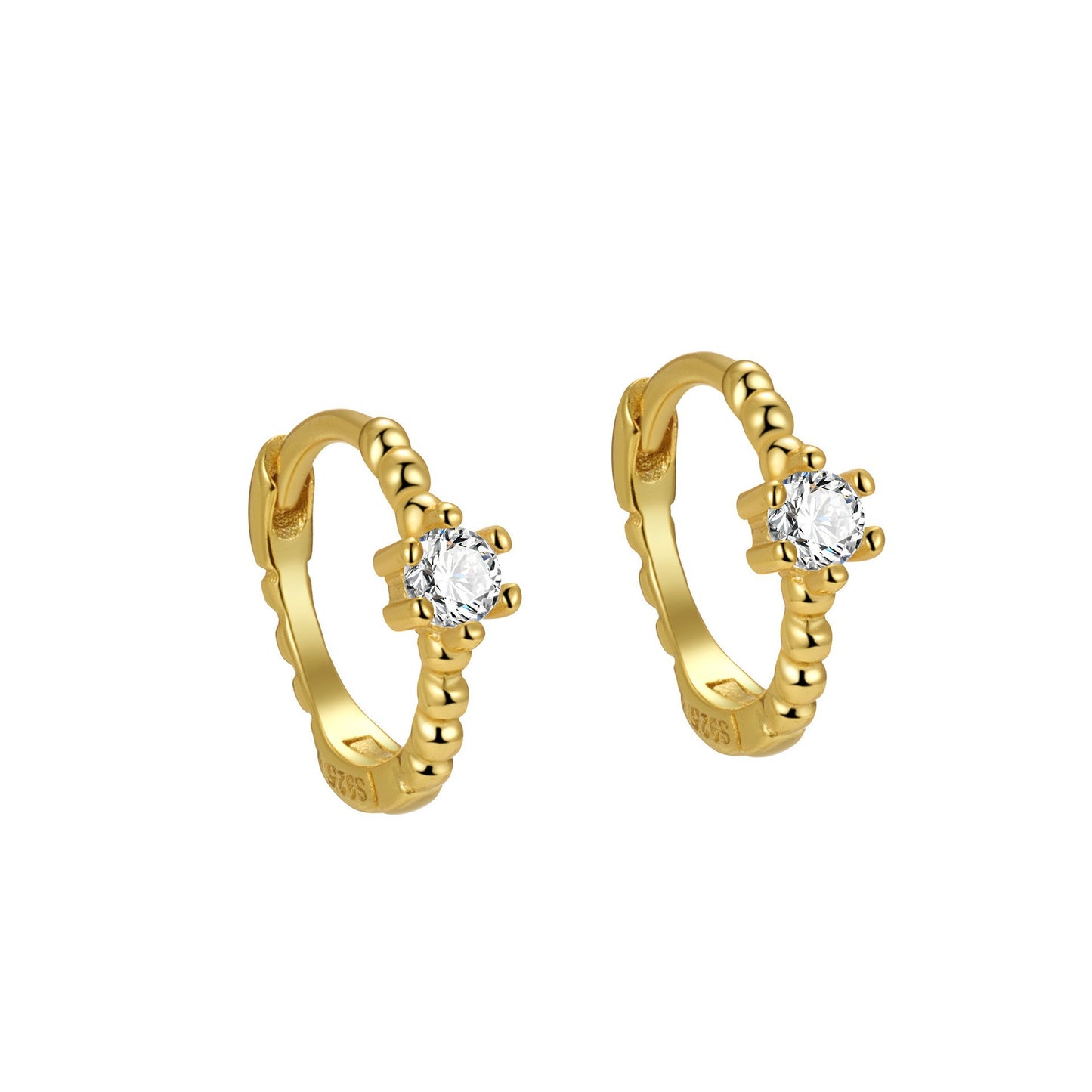 Women's Sterling Sier Zircon Fashion Ear Punk Earrings