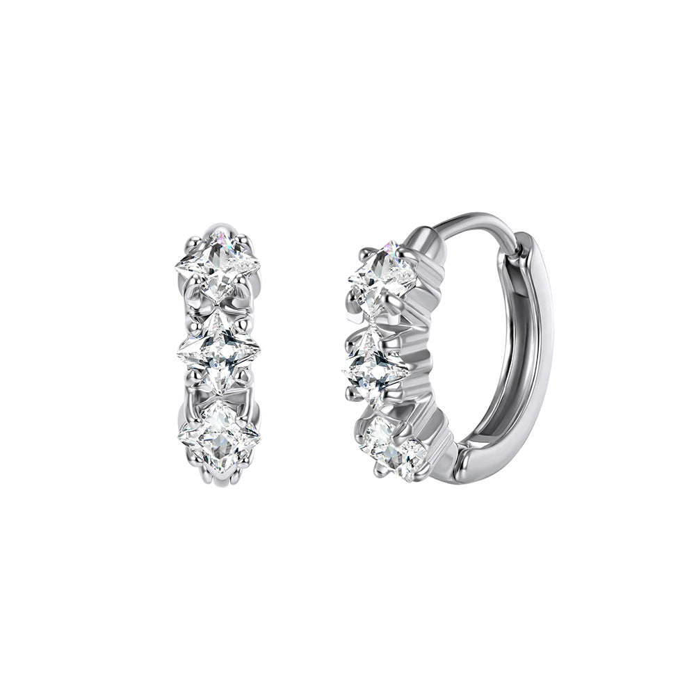 Women's Stainless Steel Diamond Tassel Simple Niche Everyday Joker Twin Collection Earrings