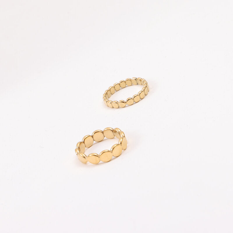 Flat Beads Titanium Steel Gold Plating Rings