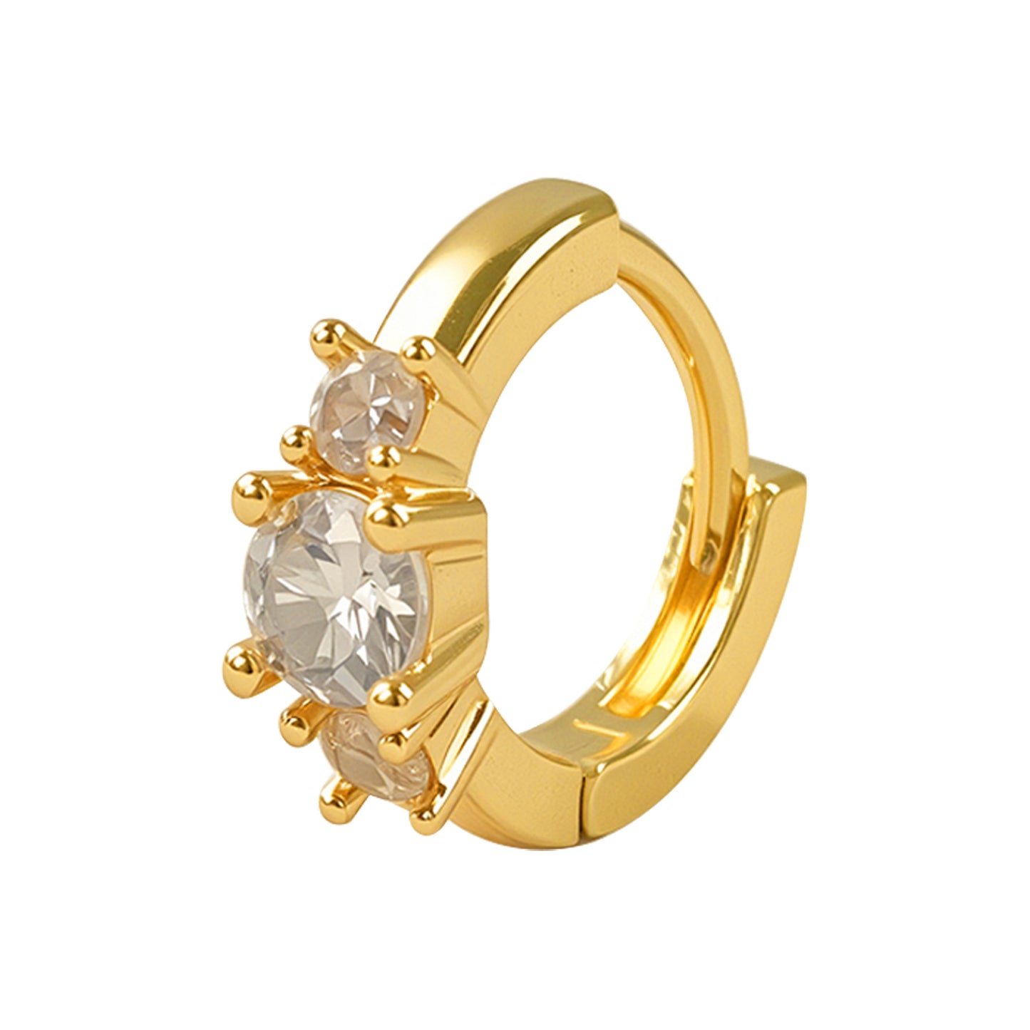 Women's Simple Color Zircon Clip Exquisite High-grade Earrings