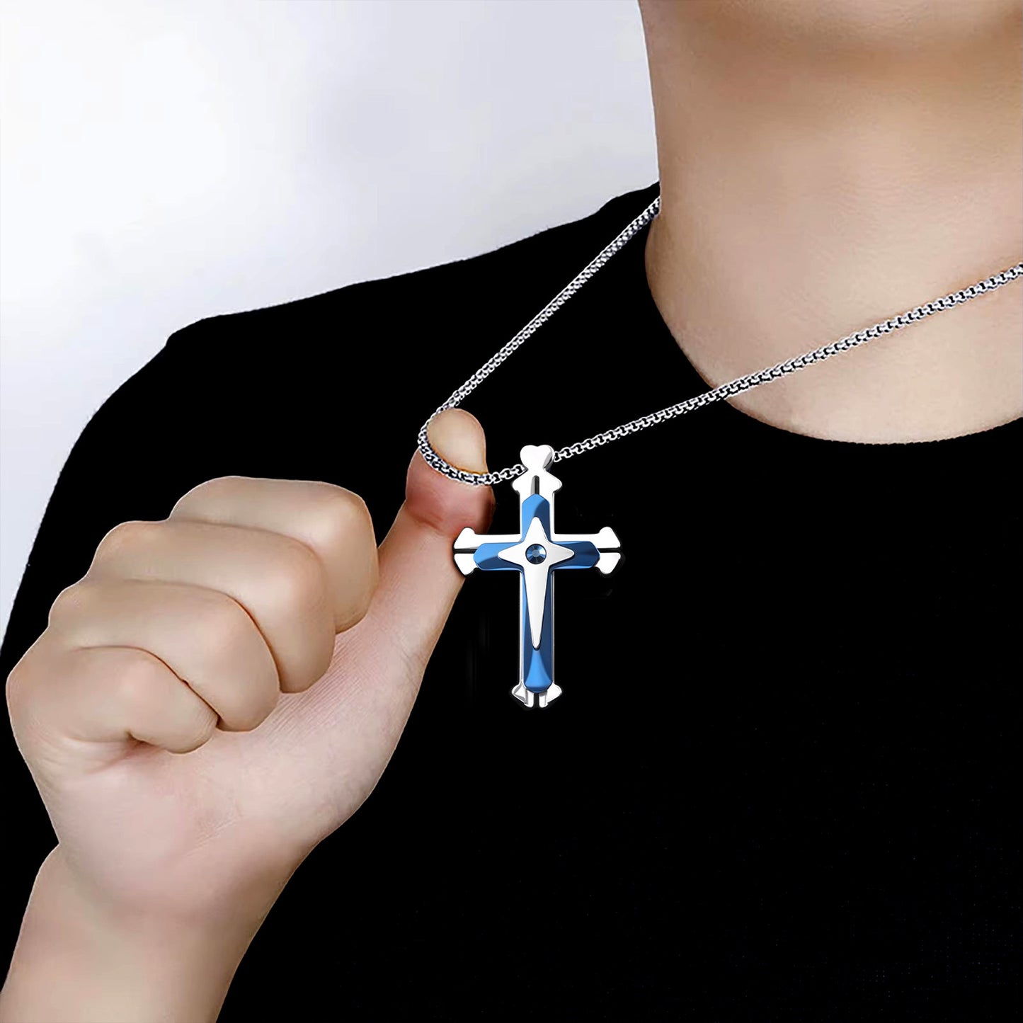 Personalized Titanium Steel Decompression Cross Split Pendants