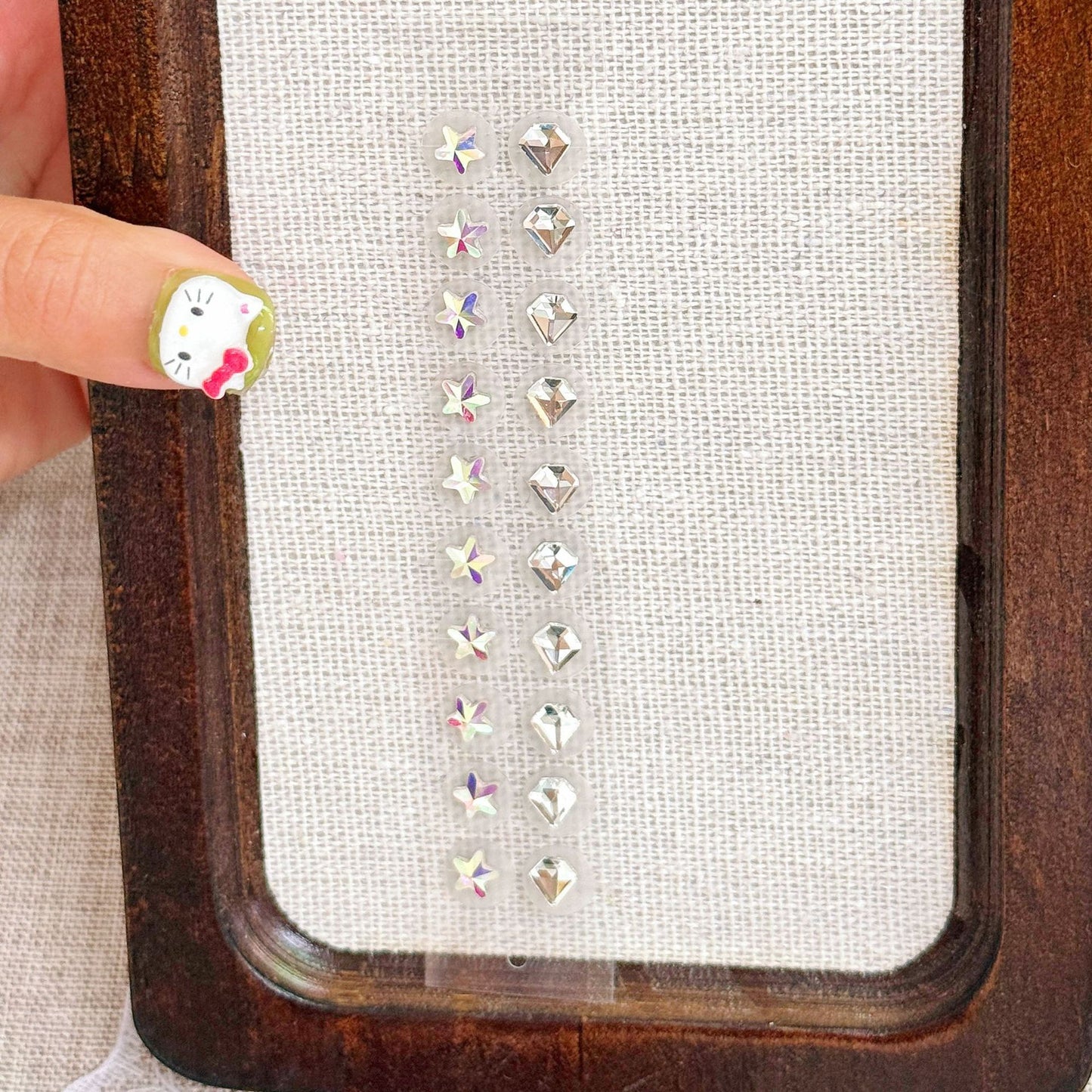 Fashion Auricular Point Sticker Crystal Ear Patch Bead Massage Stress Earrings