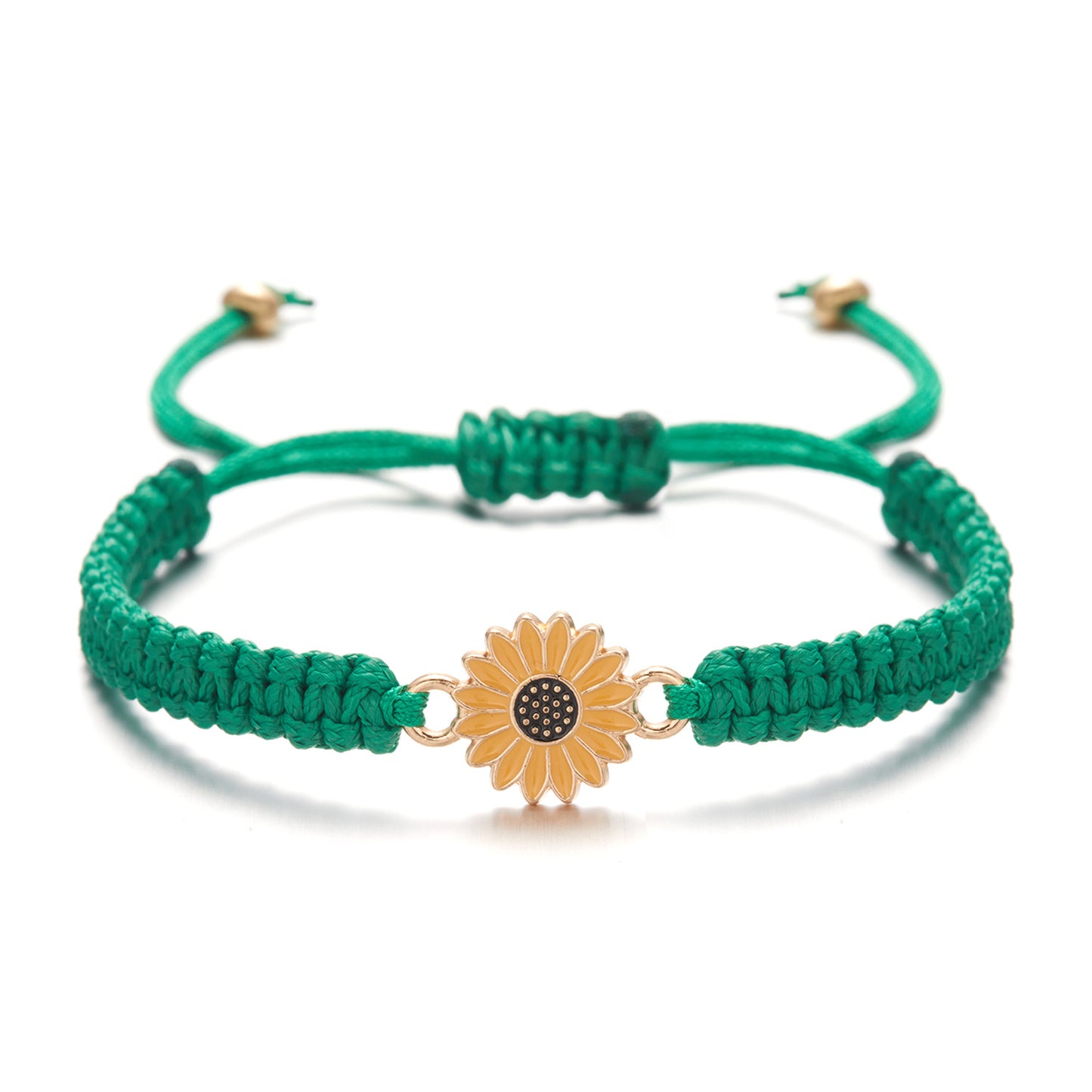 Handmade Woven Sunflower Fashion Daisy Couple Bracelets