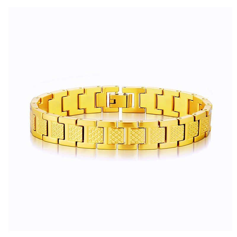 Durable Men's Adjustable Stainless Steel Crocodile Bracelet
