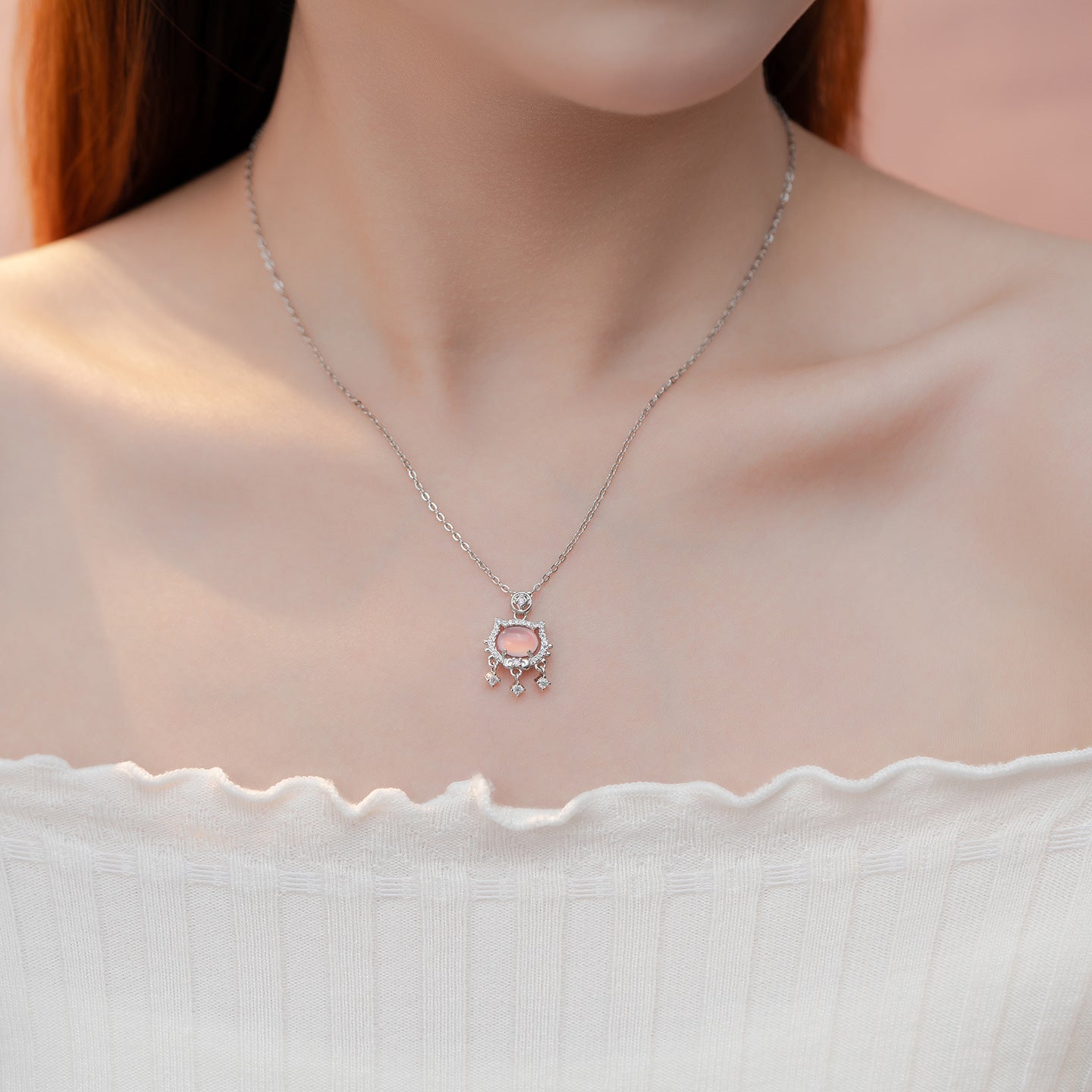 Cat Safety Lock Female Cute Kitten Clavicle Chain For Necklace