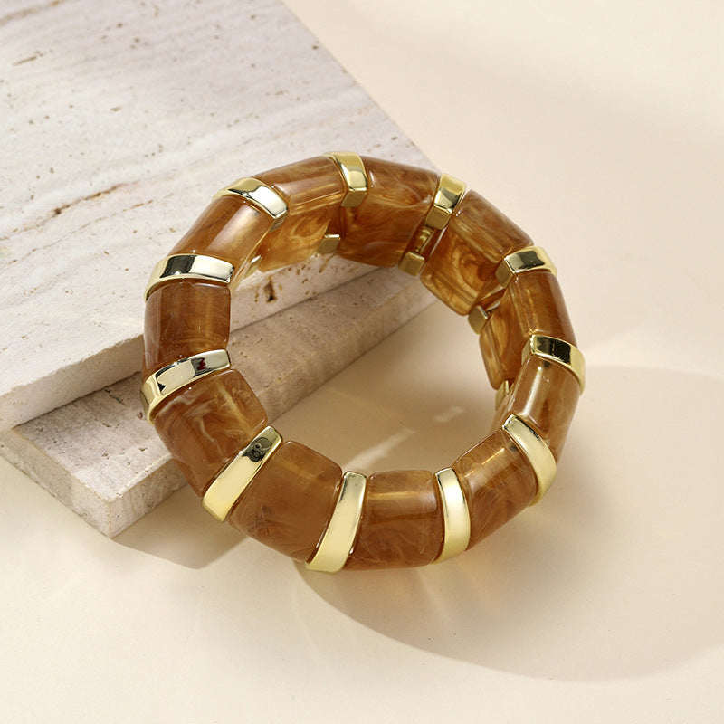 Women's Fashion Vintage Acrylic Elastic Elegant Bracelet