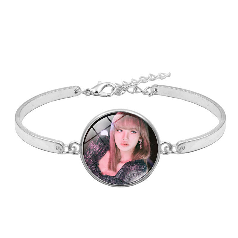 Female Star Combination Peripheral Pink Black Birthday Bracelet