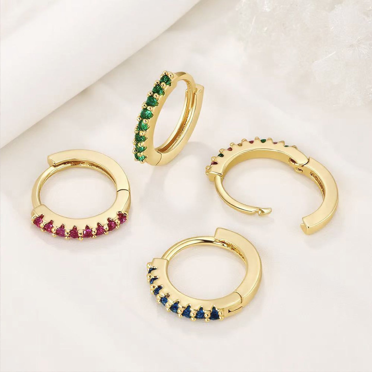 Women's Gang Drill Color Zircon Fashion Minimalism Copper Plating Earrings