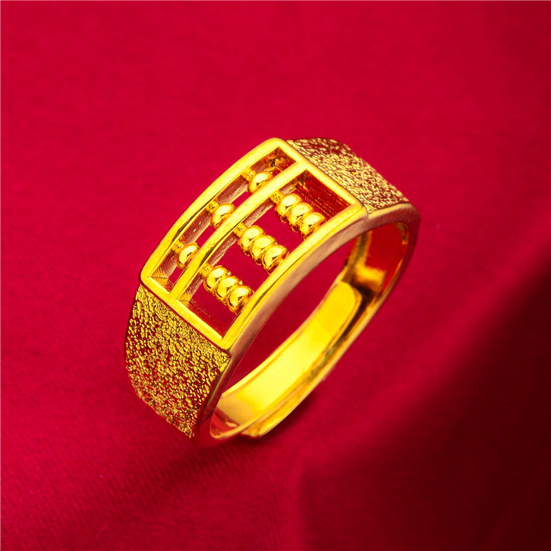 Women's Abacus Opening Vietnam Placer Gold Ring