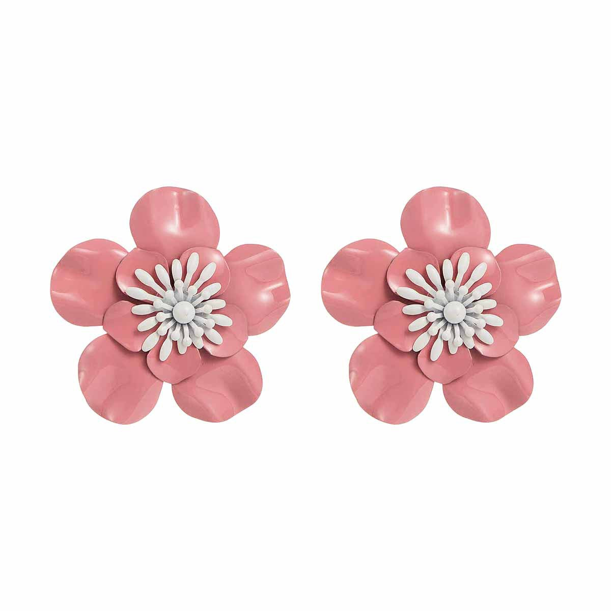 Women's Vacation Style Enamel Color Flower Pearl Light Luxury High-grade Earrings