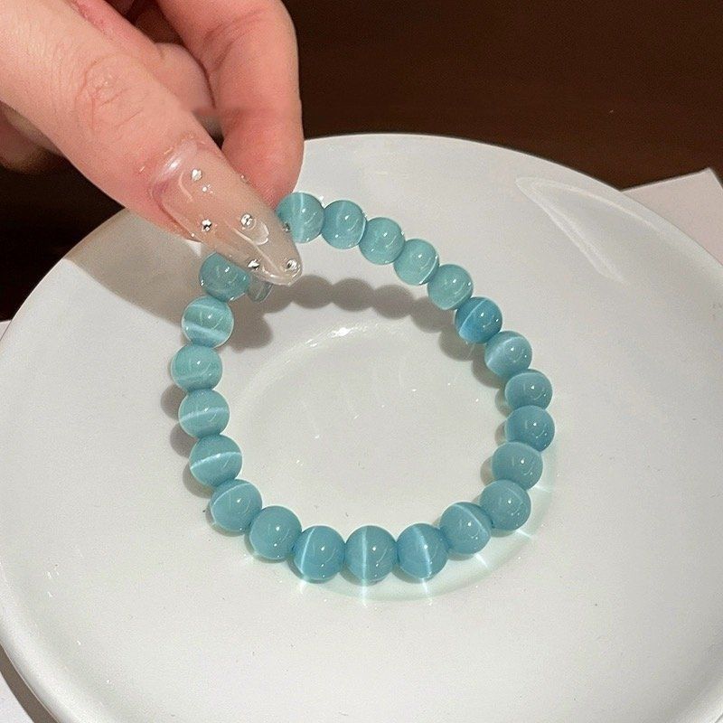Sea Blue Opal Crystal High Goods Hand High-grade White Bracelet