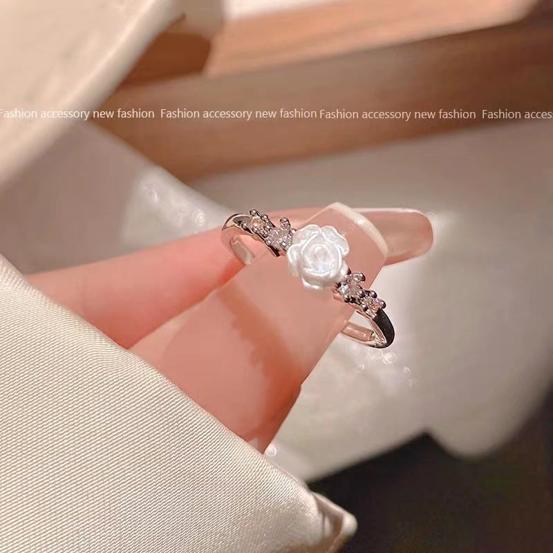 Minority Micro Inlaid Zircon Opal Fashion Open Rings