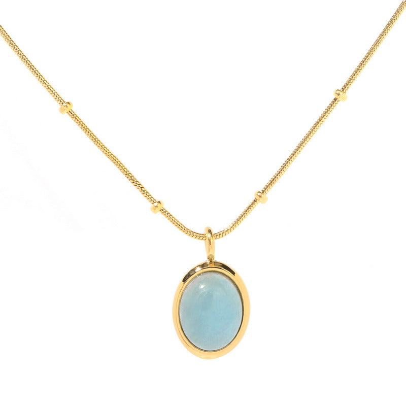 Women's Special Interest Light Luxury Aquamarine Summer Necklaces