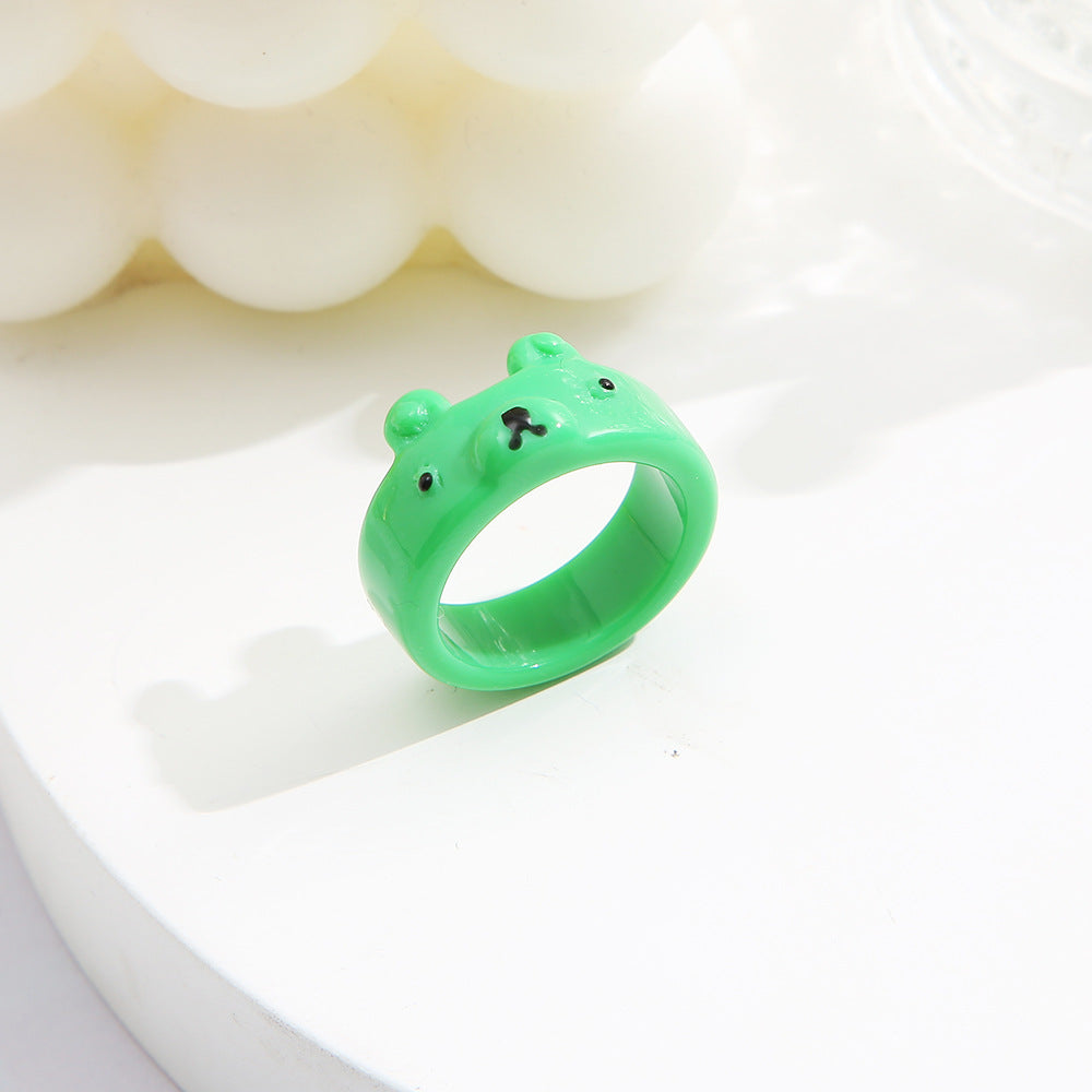 Personalized Cartoon Frog Fashion Cute Resin Rings