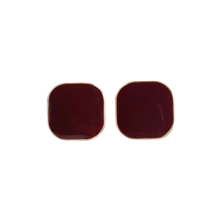 Delicate Black Auricular Needle Frosty Style Clear Design Advanced Sense Stud Earrings
