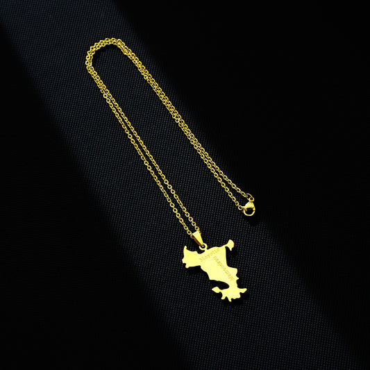 Women's Stainless Steel French Mayotte Map For Niche Design Necklaces