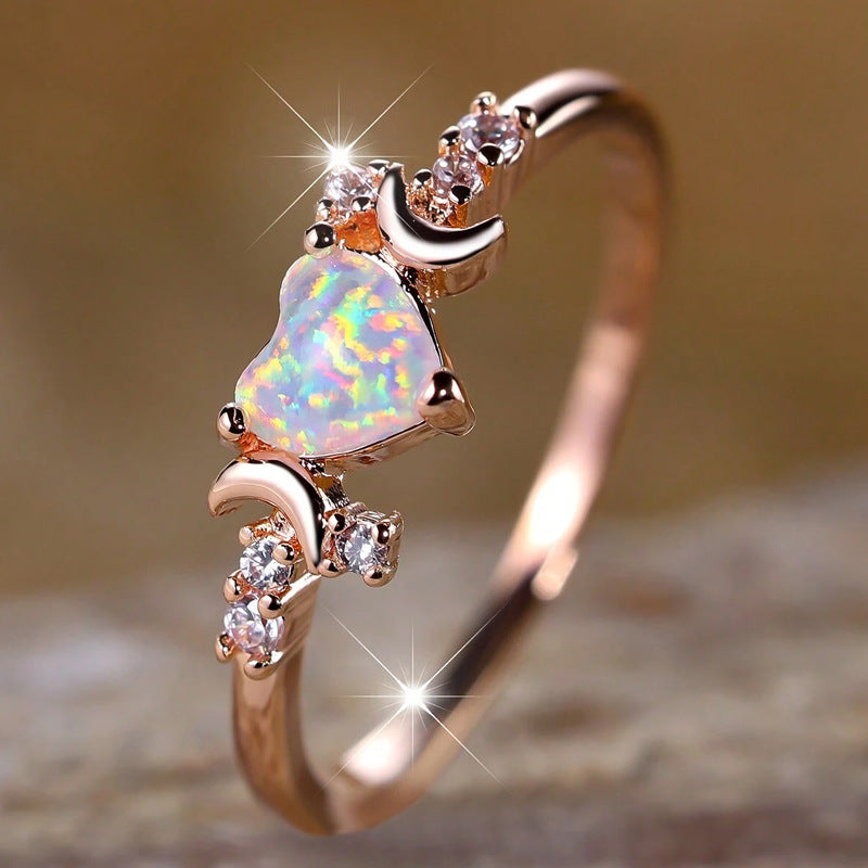 Unique Durable Women's Fashion Love Moon Rings