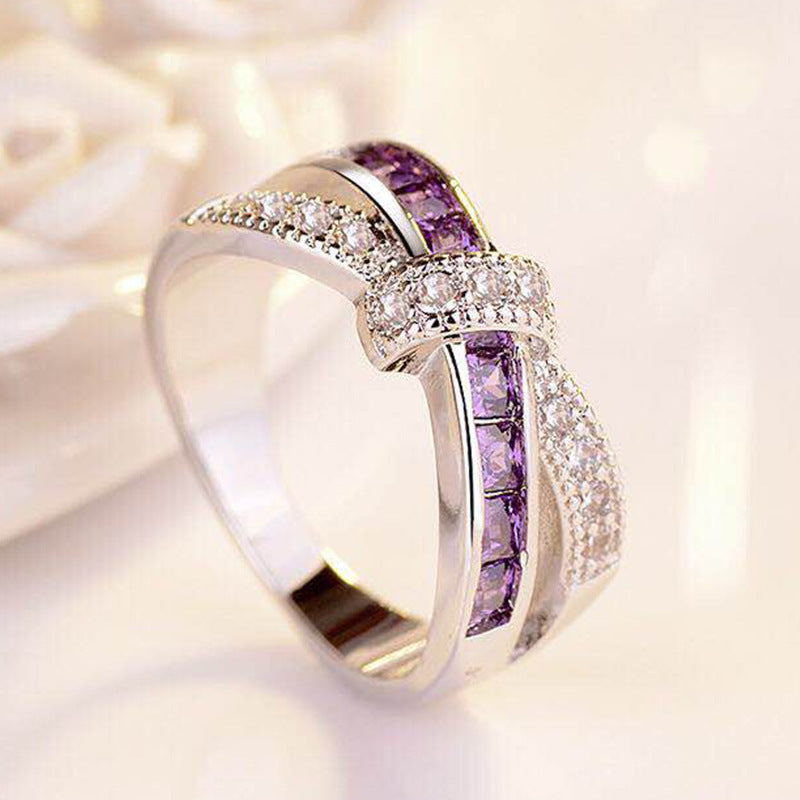 Electroplating Amethyst Popular Creative Ladies Hand Ring