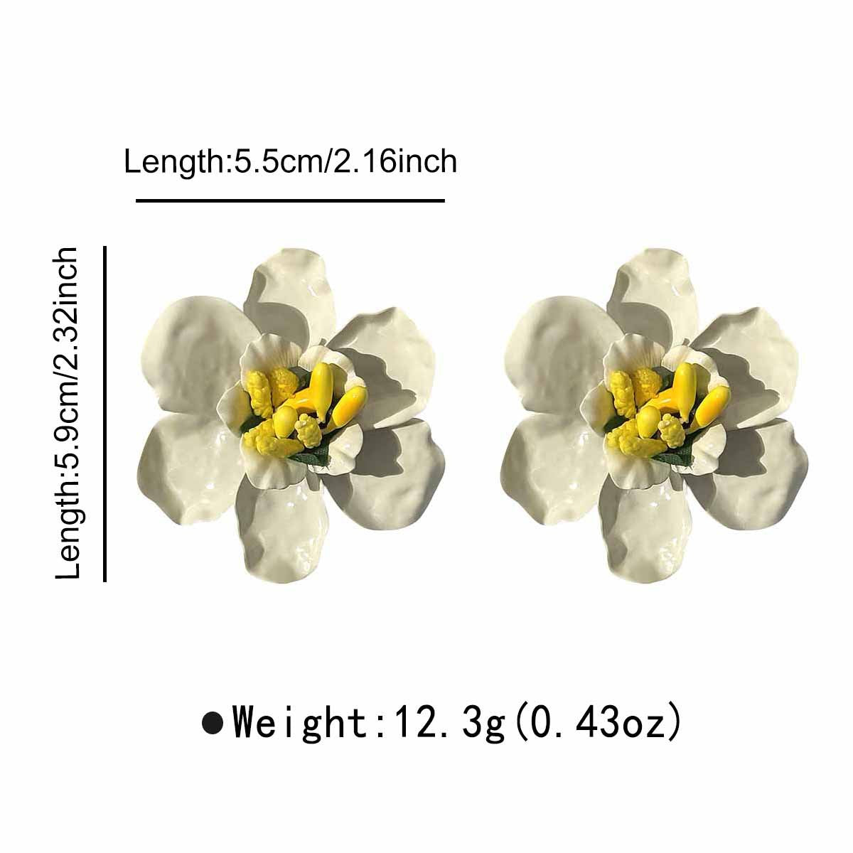 Women's Vacation Style Enamel Color Flower Pearl Light Luxury High-grade Earrings
