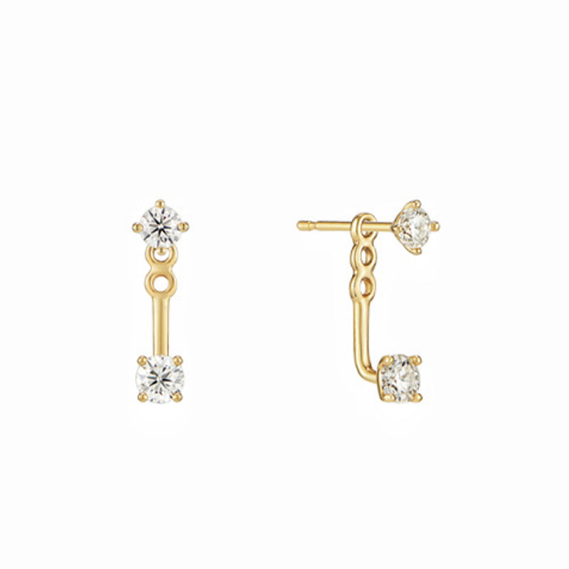 On Back Of Ear Zircon Niche Earrings