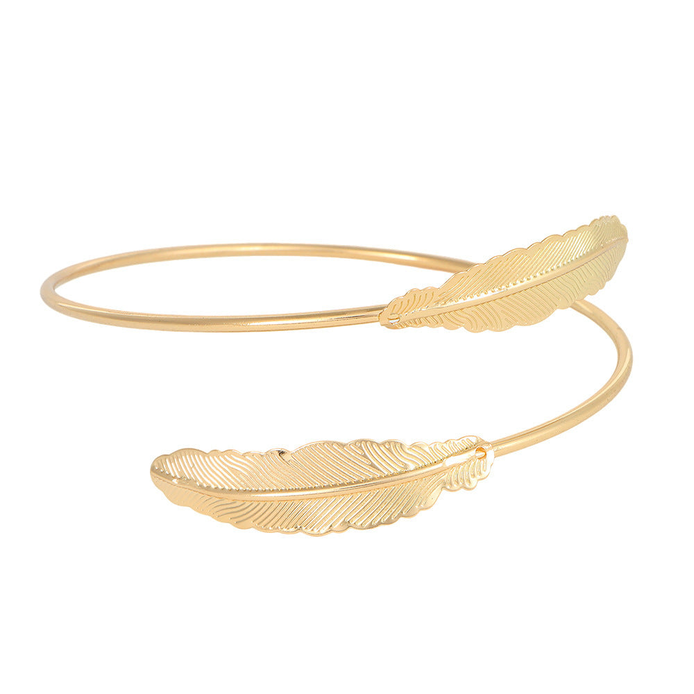Women's Upper Arm Golden Bride Open-ended Simple Bracelet