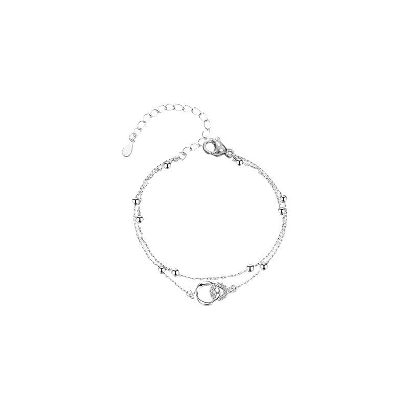 Strip Double Layer Ball Female Buckle Light Luxury Minority Exquisite Bracelet