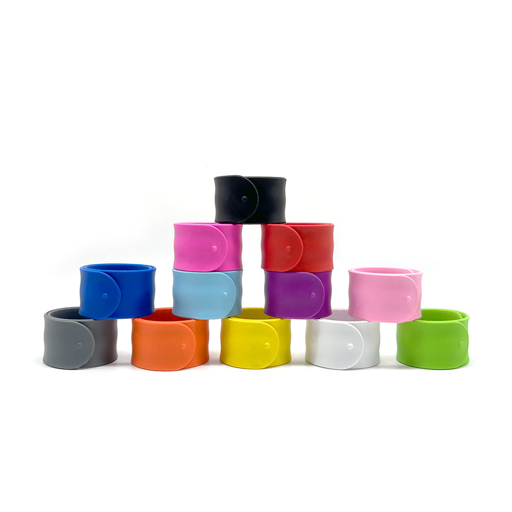 Children's Gel Slap Wristband Solid Color Snap Hand Bracelet