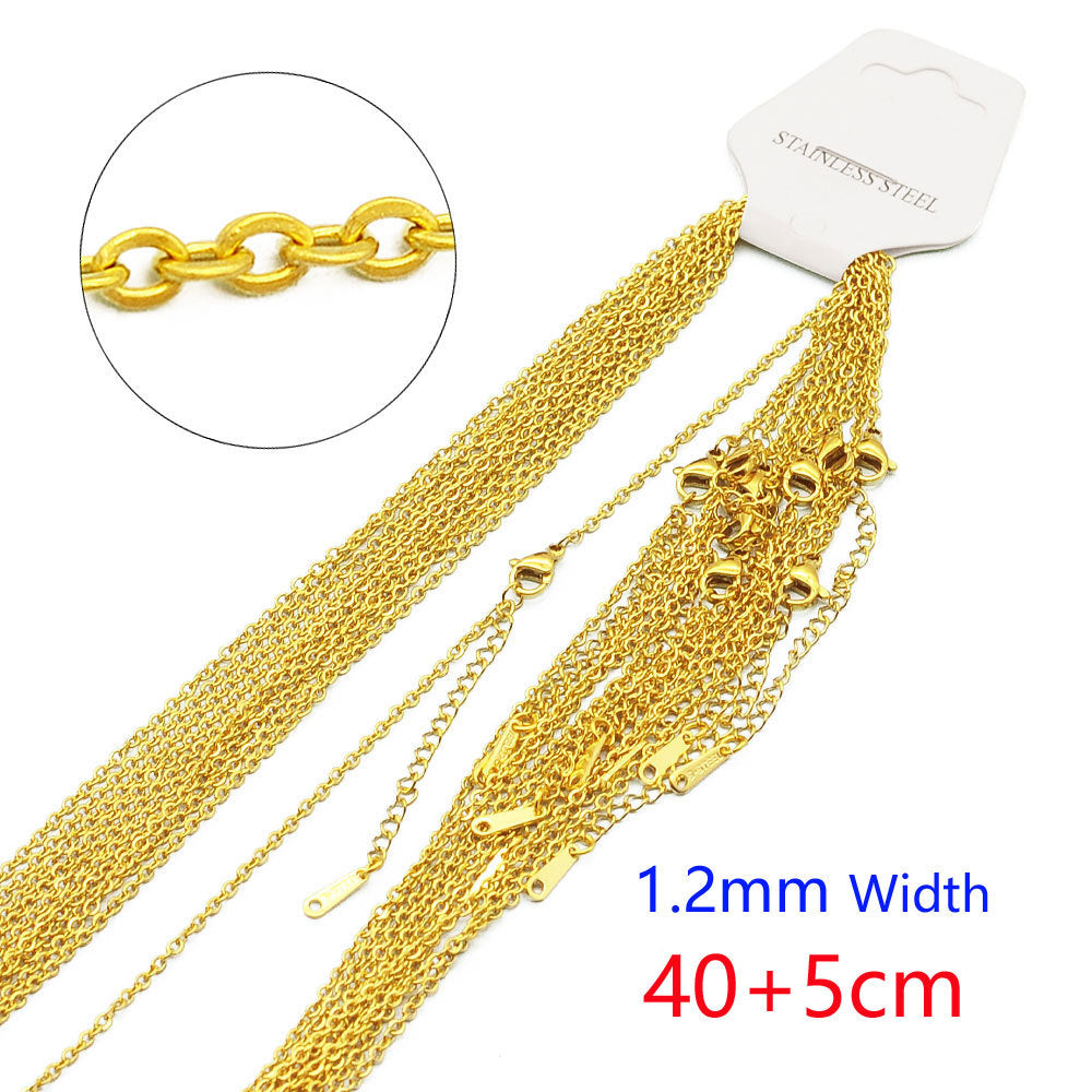 Chain Flat Cross Ornament Choker Side Necklaces