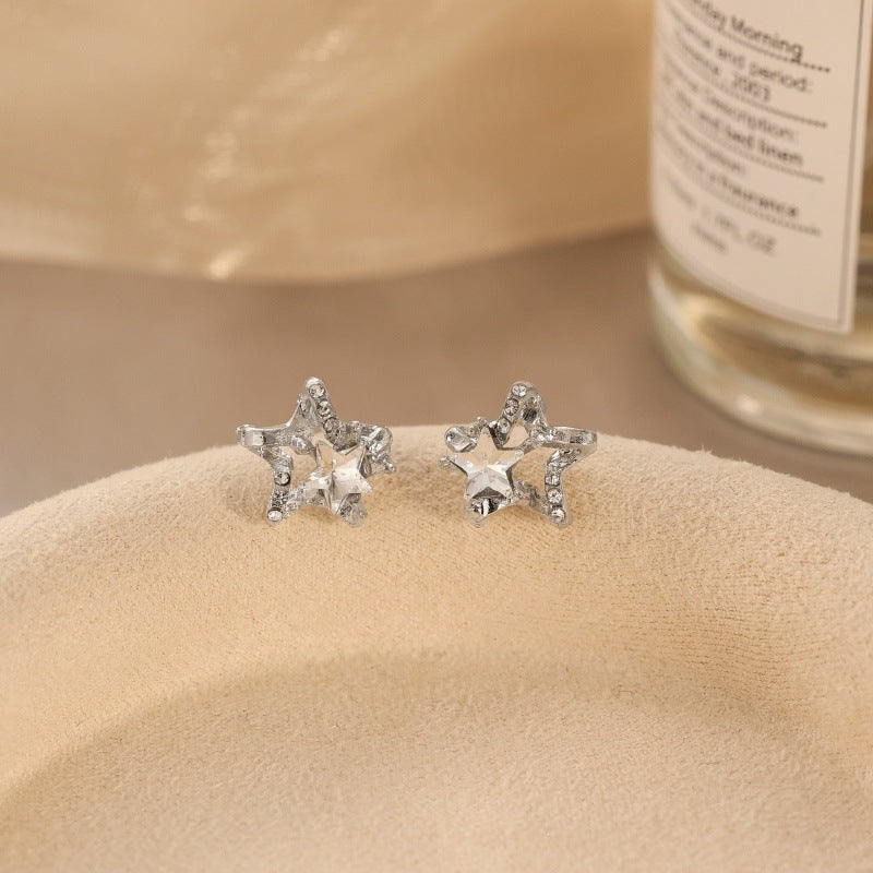 Women's Needle High-grade Super Flash Zircon Light Luxury Refined Grace Earrings