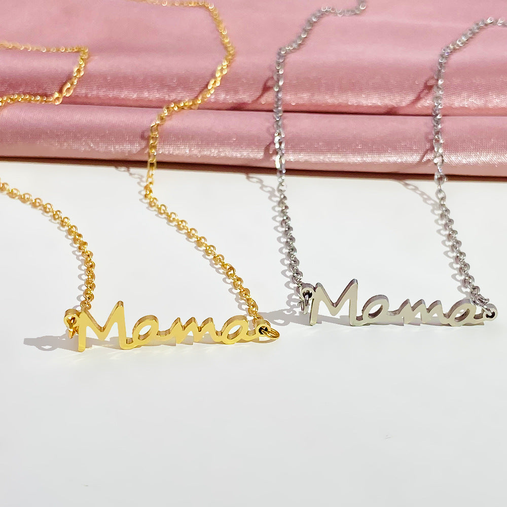 Women's Mother's Stainless Steel Letter Day Necklaces
