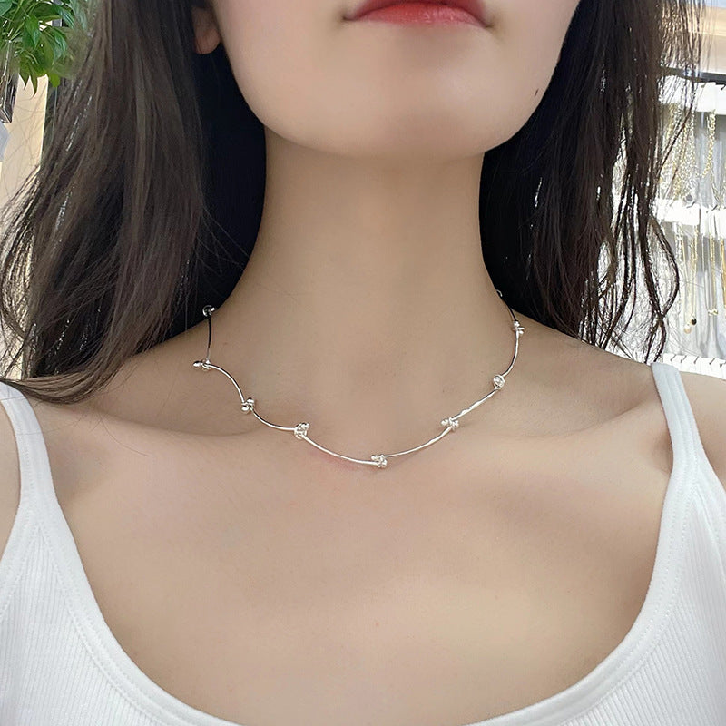 Women's Niche Design Advanced Wave Pattern Stitching For Summer Necklace