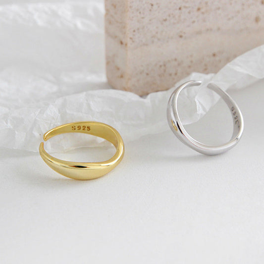 Women's Geometric Irregular Wavy Opening Adjustable Ornament Rings