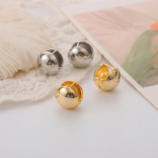 Women's Spherical Sier Cold Style Personality Retro Earrings