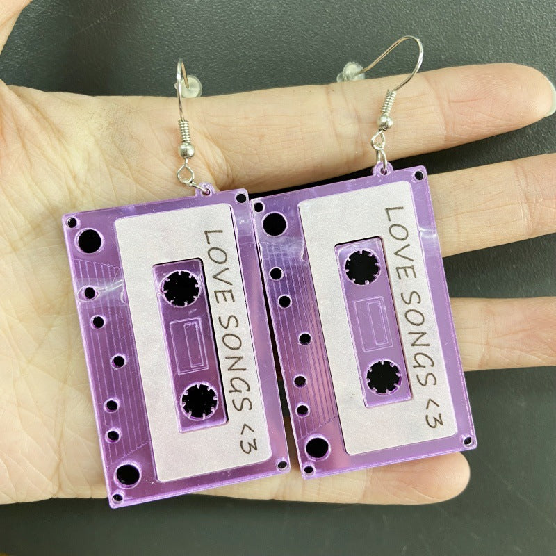 Trendy Female Temperament Stereo Tape Trend Simple Valentine's Earrings