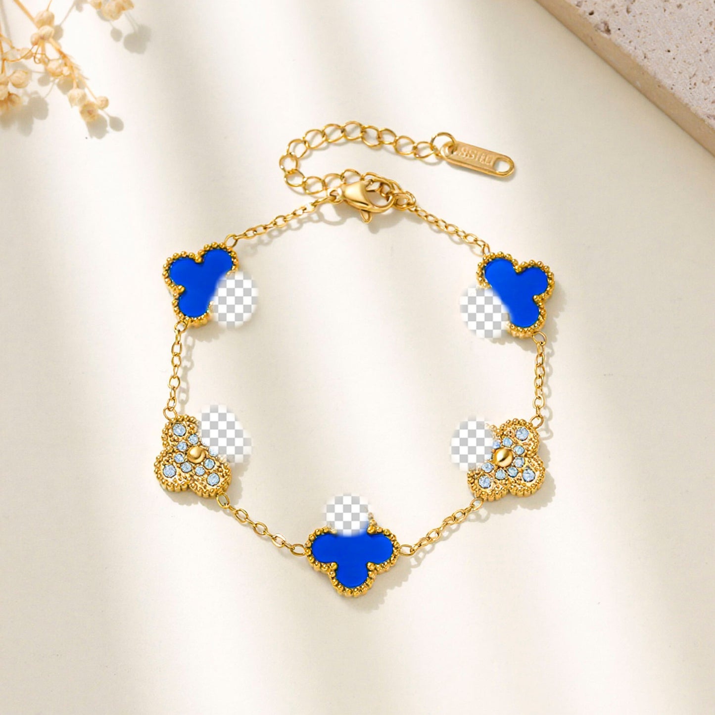 Three-dimensional Flower Elegant Handmade Fashion Temperament Stainless Steel Bracelet
