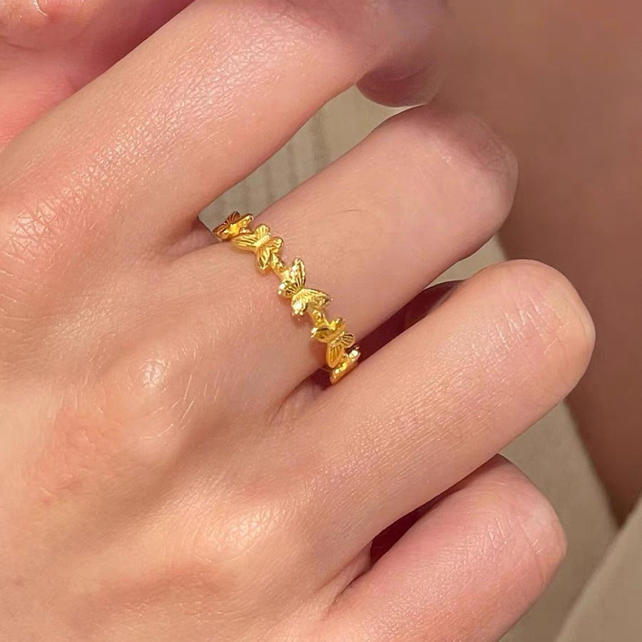 Bends Hitches Gilded Design High-grade Gold Rings