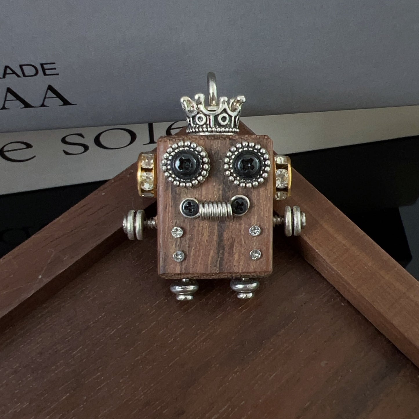 Style Wood Robot Birthday Present Cute Car Pendants